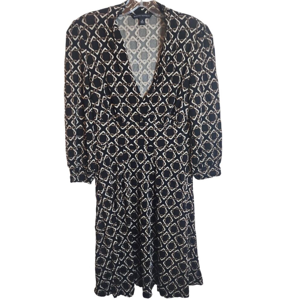Banana Republic Silk/Viscose Geometric Print Dress, Medium